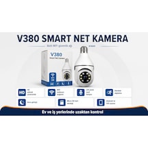 Blue Inter Ampul Tipi Wifi Güvenlik Kamerası E27 Duylu Döner Başlıklı Akıllı Kamera Uzaktan Canlı İzleme Telefon Kontrollü Gece Görüşlü