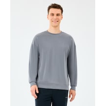 Skechers M Loose Crewneck Sweatshirt Erkek Gri Sweatshirt S2510041-1767 Gri