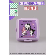 "dekomus Islak Mendil Hediyeli"lisanslı Hello Kıtty & Best Frıends Kuromı,my Melody 2 Katlı Beslenme Kabı/lunch Box Ahşap