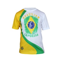 Dosmai Dijital Baskılı Capoeira Bisiklet Yaka Spor T-shirt Cat022 Sarı