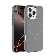 Apple Uyumlu iPhone 16 Pro Kılıf M-safe Şarj Özellikli Metal Kamera Çerçeveli Zore Edi Silikon Kapak Gri Apple Uyumlu iPhone 16 Pro Kılıf M-safe Şarj Özellikli Metal Kamera Çerçeveli Zore Edi Silikon Kapak Gri