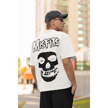 Misfits Müzik Grubu Baskılı Unisex Oversize Rock Metal Tişört Beyaz