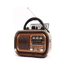 Nostaljik Görünümlü Solar Panelden Şarj Olabilen Telefon Standlı Fm Radyo Bluetooth Hoparlör Çok renkli