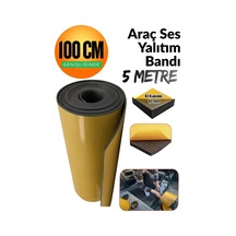 Yapışkanlı 10 Mm En:100 Cm X 5 Mt Araç Oto Motor Ses Isı Yalıtım Izolasyon Bandı Kauçuk Sünger
