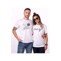 Tshirthane Captain First Mate Sevgili Kombinleri Tshirt Kombini Beyaz
