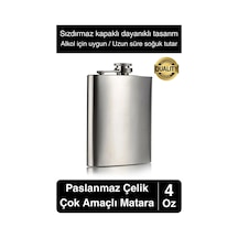 Limited Edition Sızdırmaz Paslanmaz Çelik 4 Oz Sıvı İçecek Kamp Cep Su Matarası Dayanıklı Çok Renkli