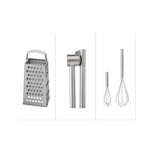 2'li Çırpıcı Pabjuda +çelik Rende İdealisk +çelik Sarımsak Ezici Koncis