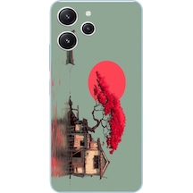 Redmi 12 Uyumlu Sahil Evi Baskılı Silikon Kılıf Renkli