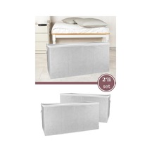 2 Li Mega Boy Yorgan Hurcu Set, Yorgan Yastık Battaniye Kıyafet Çamaşır Düzenleyici 80x60cm 2 Adet Beyaz - Gri