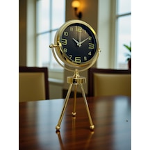 Vintage Prestige Üç Ayaklı Metal Masa Saati Kırmızı - Kahverengi