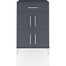 Arges Komodin Tek Raflı Tek Çekmeceli 4 Kapaklı 60x30x96 Antrasit-antrasit Antrasit