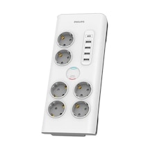Phılıps Spn7060wa/62 6 Soket Akım Korumalı Priz 900 Joules 2mt Kablo 1xusb-c 15w Şarj 4xusb-a 20w B Standart