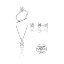 Gümüş Swarovski Tek Taş Modeli Üçlü Set (536536269)