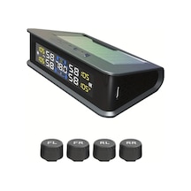 Motion003 Evrensel Araç Kablosuz Siyah Lastik Basınç İzleme Sistemi Güneş Enerjili Type C Şarjlı