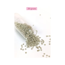 Dökme Cam Kum Boncuk 8/0 3 Mm - 20 Gram - Parlak Gümüş - Bnc147