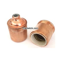 Marketcik Düz Bakır Metal E27 Duy Dekoratif Standart Avize Duylar