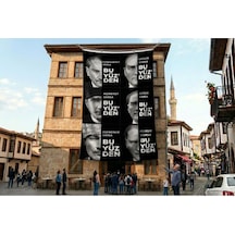 Mustafa Kemal Atatürk Altın İmza Ay Yıldız Bayrak Poster Bayrak Premium Raşel Kumaş Ata59 Diğer