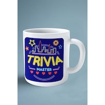 Trivia Master Mobil Oyun Baskılı Kupa Bardak Çift Taraflı Baskı Kişiye Özel Model 2 Çok Renkli
