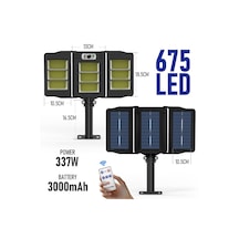 Technojet 675Ledli Solar Bahçe Aydınlatması Projektör Sokak Lamba
