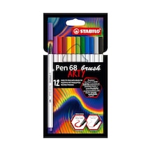 Ayrex Pen 68 Brush Arty - Premium Keçeli Kalem - 12'li Paket - Çeşitli Renkler