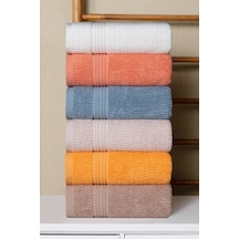 Aura El Havlu Seti 6 Lı Bambu Penye 50x90 Cm Emici, Yumuşak, Dayanıklı Havlu - Lüks - 1350 Gr Çok Renkli