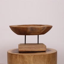 Carvıng - Teak Ağacından Oyma Masa Üstü Dekor 40x18 Cm