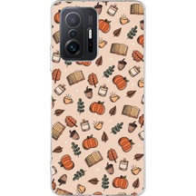Xiaomi Mi 11t - 11t Pro Uyumlu Sonbahar Balkabağı Baskılı Silikon Kılıf Renkli
