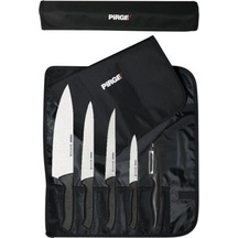 Pirge 38402 Çantalı 5'li Bıçak Seti Siyah