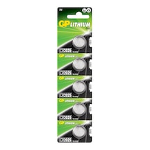 Batteries Cr2025 2025 Boy Lityum Düğme Pil, 3 Volt, 5'li Kart, Gri