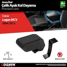 S-Dizayn Dacia Logan MCV 2013-2019 Kol Dayama Kolçak Çelik Ayaklı ABS Siyah