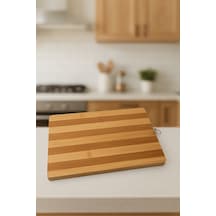 Bambu Kesim Panosu - Bambu Kesim Tahtası 34 Cm X 24 Cm Kesme Tahtası Büyük Bambu Bej Diğer