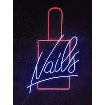 Nail Tırnak Manikür Pedikür Güzellik Merkezi Neon Led Tabela Dekoaratif 80x40cm