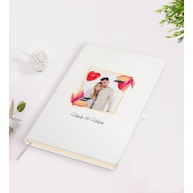 Kişiye Özel Sevgililer Günü Temalı İsimli Fotoğraflı Beyaz Defter N11.3344 Beyaz