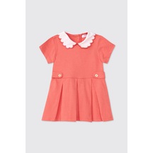 Panço Kız Bebek Örme Mercan Elbise Kırmızı 2611GB26049
