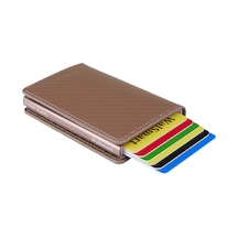 Walsmart Book Carbon Akıllı Mekanizmalı Deri Cüzdan Toprak