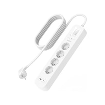 4&apos Lü Çoklu Priz, Yüksek Gerilim Korumalı, Duvara Montaj, 4 Priz, 2 M Güç Kablosu, Yeşil Işıklı Gösterge, Hızlı Şarj İçin Usb C Pd Li Usb-c Ve Usb-a Bağlantısı 525 Jul Koruma