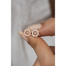 Nereze 925 Ayar Gümüş Minik Gemi Dümeni Küpe