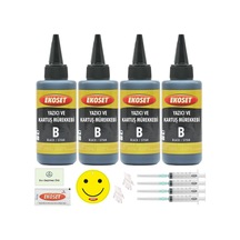 Ekoset Canon Uyumlu Bitmeyen Kartuş Mürekkebi Siyah 4'lü Set