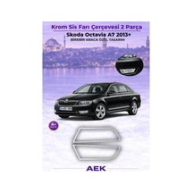 Skoda Octavia 2013-2018 Araca Özel Krom Sis Çerçevesi A+
