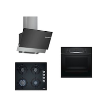 Bosch 241 HBF514BB0T - POP6C6O10O - DWK65AD60R Siyah Ankastre Set