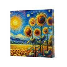 Van Gogh 4 Ayçiçekleri - Çizgisiz Yan Boyamalı Defter