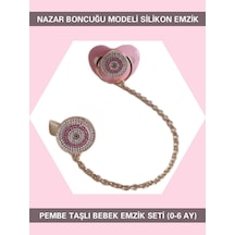 Sahi Aksesuar Nazar Boncuğu Modeli Emzik Zinciri Seti Bezyı373 Mavi