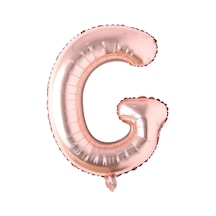 Rose Gold Folyo Balon G Harfi Helyum Balon 100 Cm Çok Renkli
