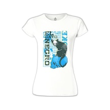 Kara Kedi Beyaz Kadın Tshirt 001