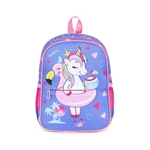 Unicorn Figürlü Anaokul Sırt Çantası - Unicorn Açık Gri - Mavi