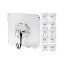 Askı, Kendinden Yapışkanlı Havlu Askısı, 15 Kg Maks. , Şeffaf, Yapışkan Kanca, Delmeden Su Geçirmez, Yağ Geçirmez, Mutfak Kancası, Banyo, Mutfak, Banyo İçin Kanca 10 Adet 12 Izgara