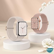 Apple Watch Ultra 2 İçin Kordon Knitted Fabric Loop Kırmızı Watch Ultra 2 İle Uyumlu Kordon - Kırmızı Diğer