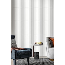 50cm X 50cm 1 Adet 3d Abs Malzeme Pvc Dayanıklı Duvar Paneli Silinebilir Lambiri Model Beyaz Panel