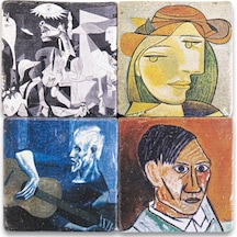 Picasso Eserleri Traverten Magnet 4'Lü Set