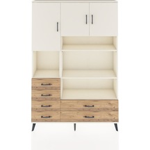 Arges Dolap 9 Raflı 6 Çekmeceli 3 Kapaklı 132x30x195 Aytaşı-aytaşı/çam Aytası/atlas Çam